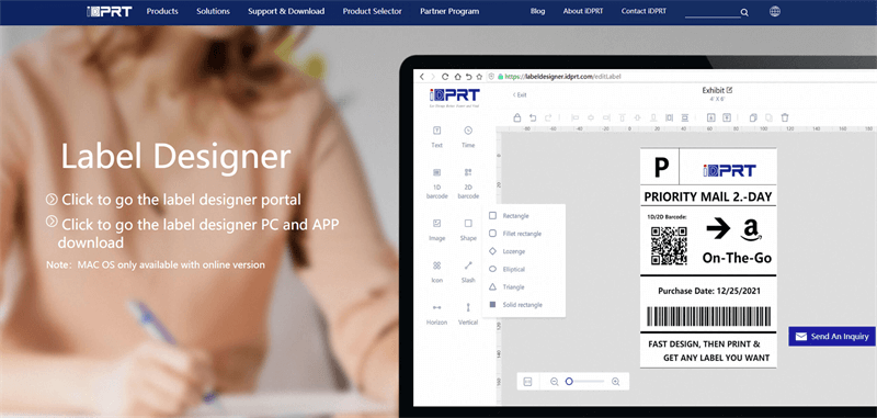 iDPRT Etikettdesigner Software Interface